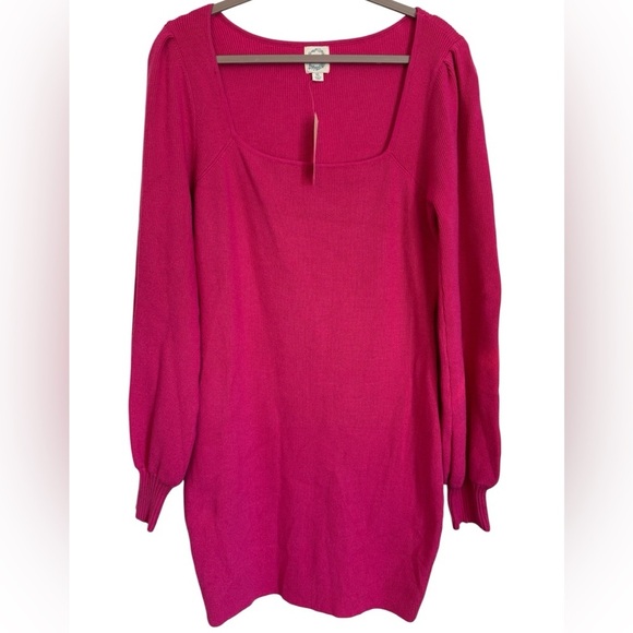 Blue Rain Tops - Blue Rain Fuchsia Long Sleeve Sweater Dress